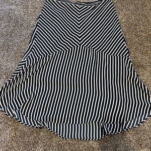 Banana Republic Black and White A-Line Midi Skirt